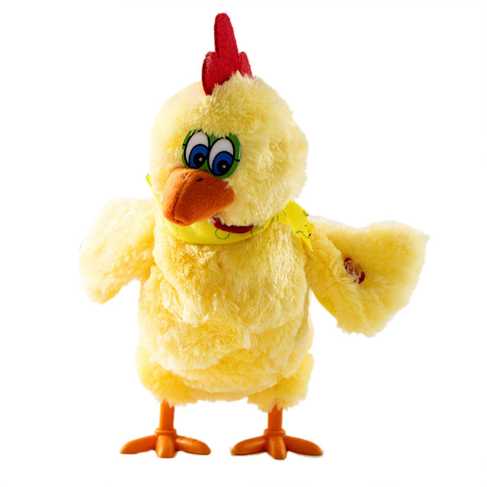 Toy Doll Crazy Singing Dancing Chicken Egg Laying Chicken Soft Cute Plush Toy for Kids Children (Yellow)